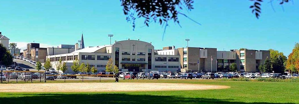 View of Gymnasium and School.